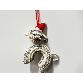 Crochet Christmas dog decoration