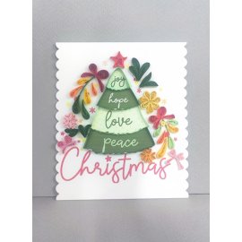 Quilling card - Christmas tree - colorful
