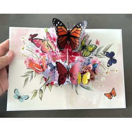 3D butterfly and flower card