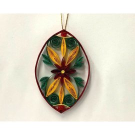 Paper quilling ornament flower and leafs