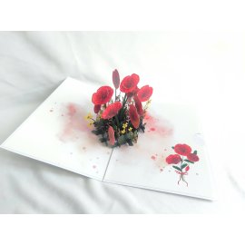 Color paper card cutting Poppy inside