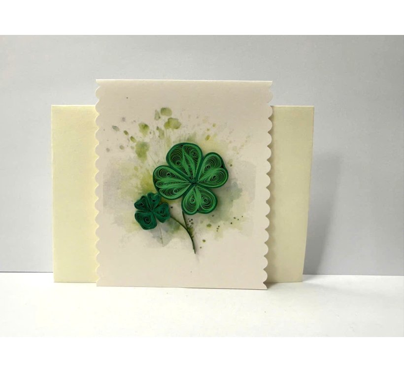 Paper quilling card - 4 leaf clover